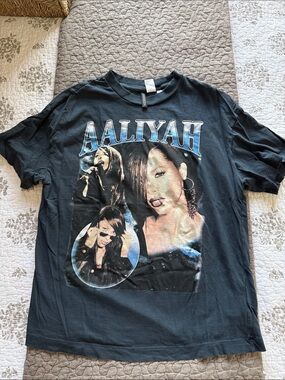 H&M Black Aaliyah Logo Tee